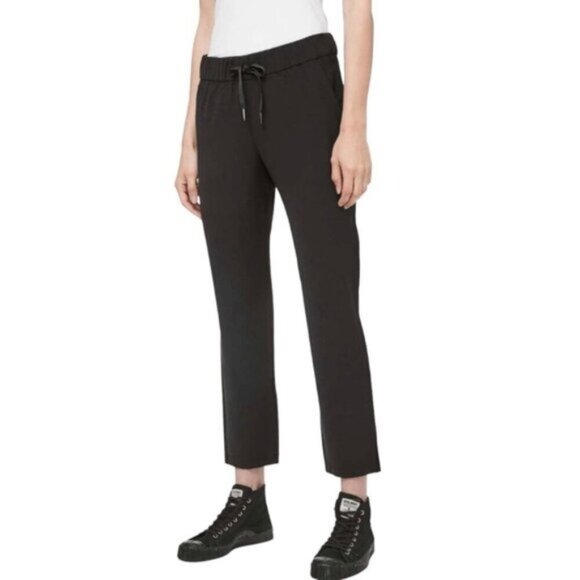 Lululemon On The Fly Pant Woven 27" In Black Women Size 4 - Picture 1 of 13